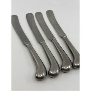 4 Sheffield England Stainless Steel Queen Anne Pistol Dinner Knives 8.5" Flaws